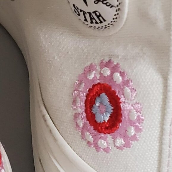 Converse Return to Festival Floral Embroidered White Platform Hi-Tops -Sz 7 - Picture 16 of 16